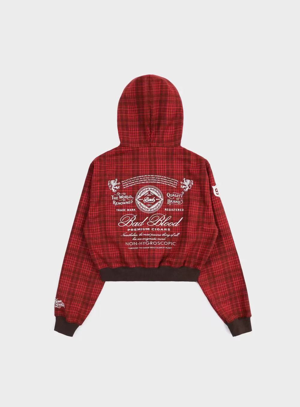 BADBLOOD Classic Check Hooded Zip-Up