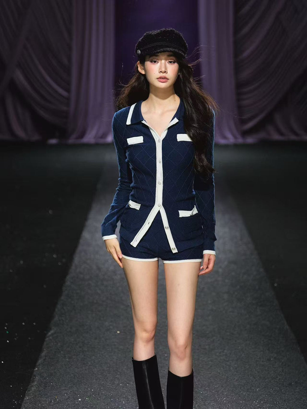 AGAM Diamond Quilted Knit Two-Piece Set