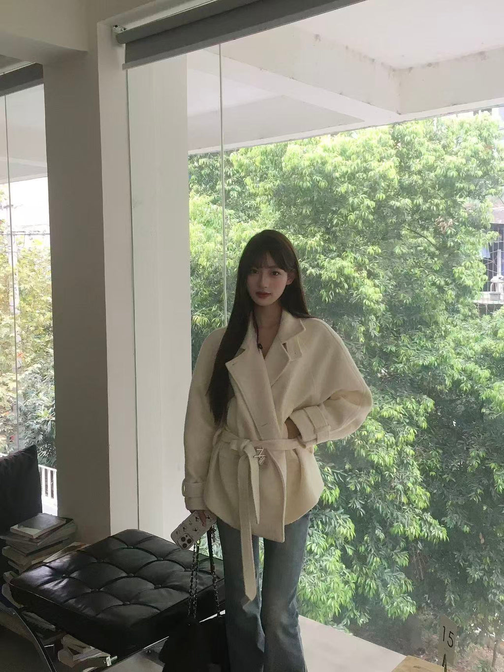 NAWS Relaxed Cropped Wool Barn Jacket