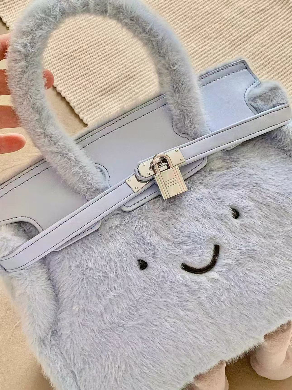 Jellykin Style Fluff Birkin Bag — Medium Size（Plush Handle Version）