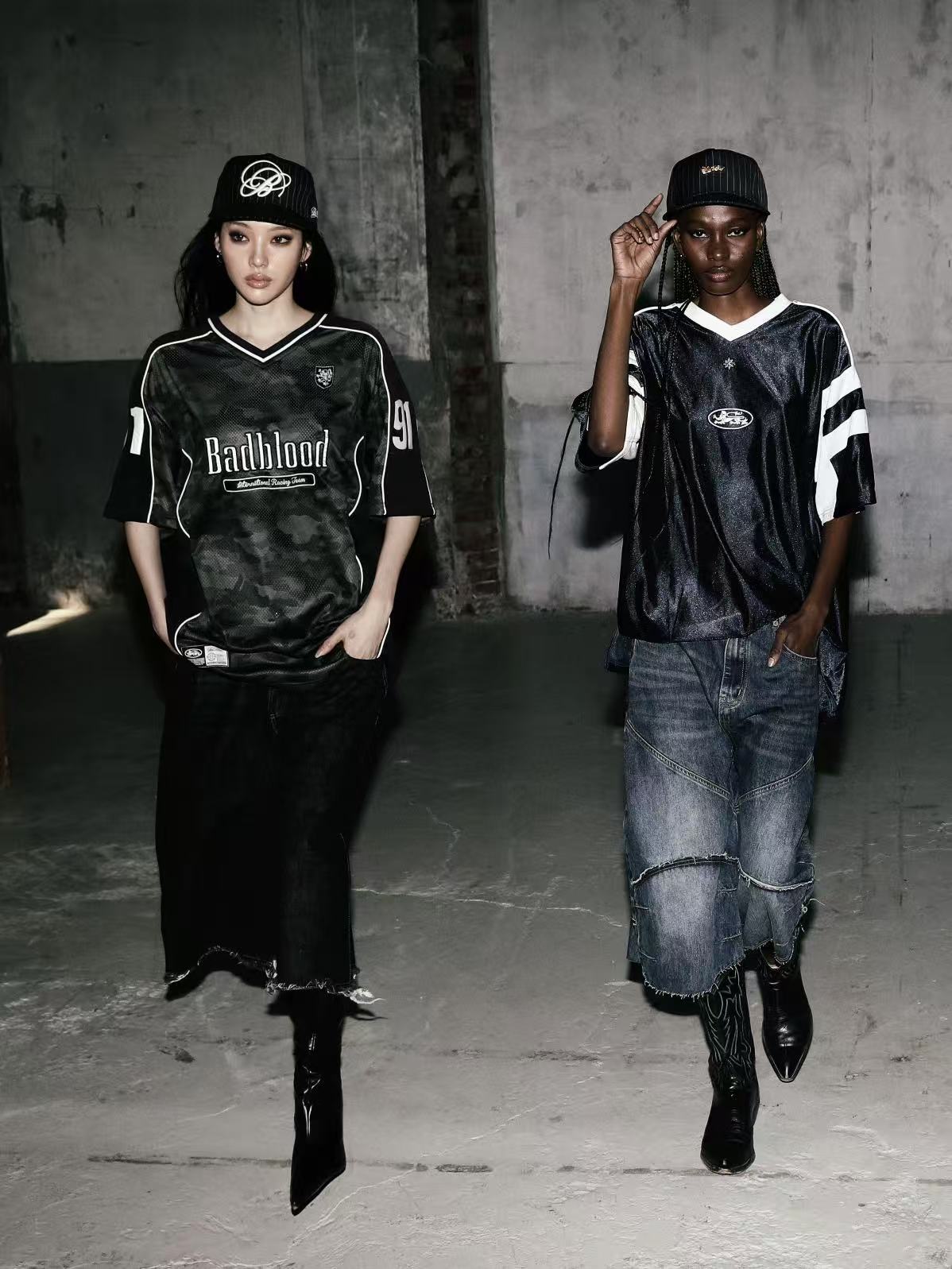 Badblood Vintage Mesh Jersey T-Shirt — Green Camo