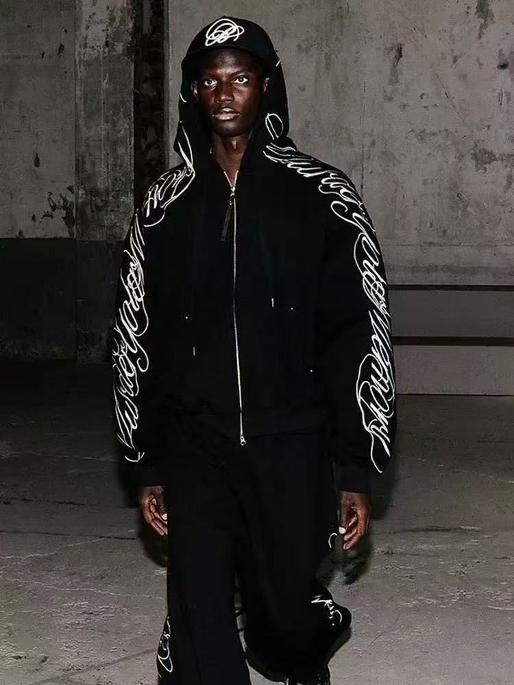 Badblood Vintage Embroidered Hoodied Zip-up