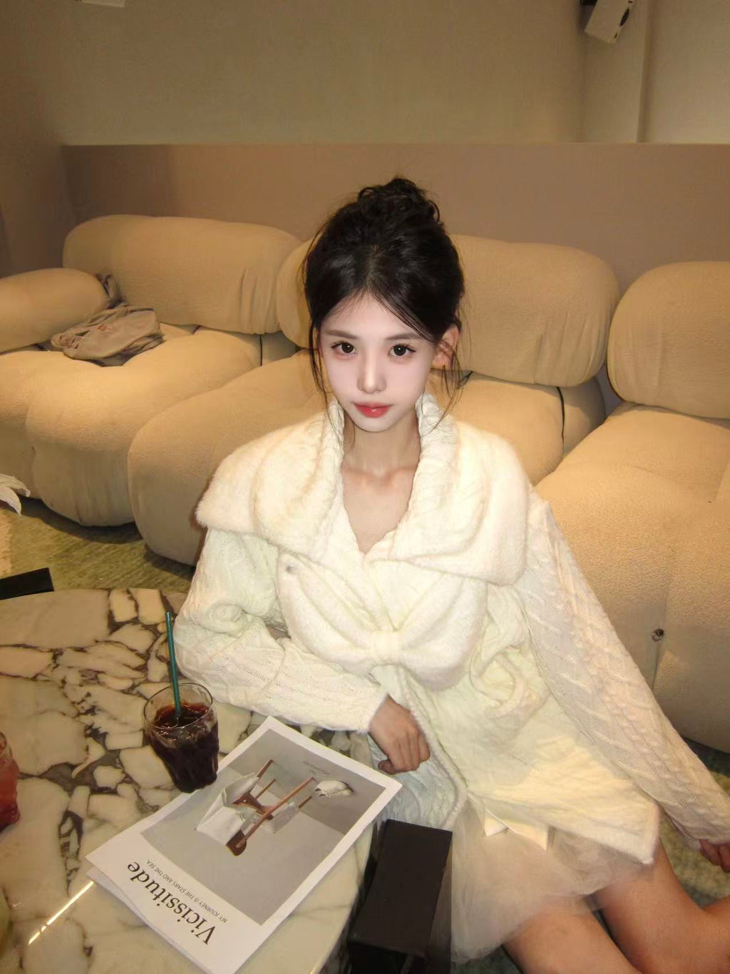 Jqwention Bow-Knot Knit Cardigan