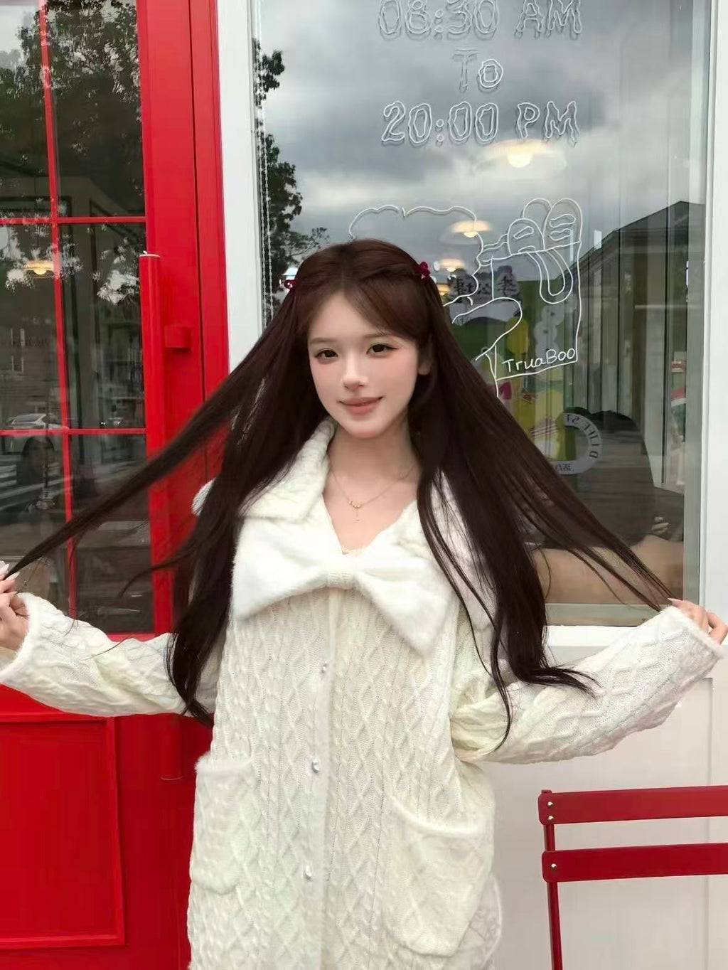 Jqwention Bow-Knot Knit Cardigan