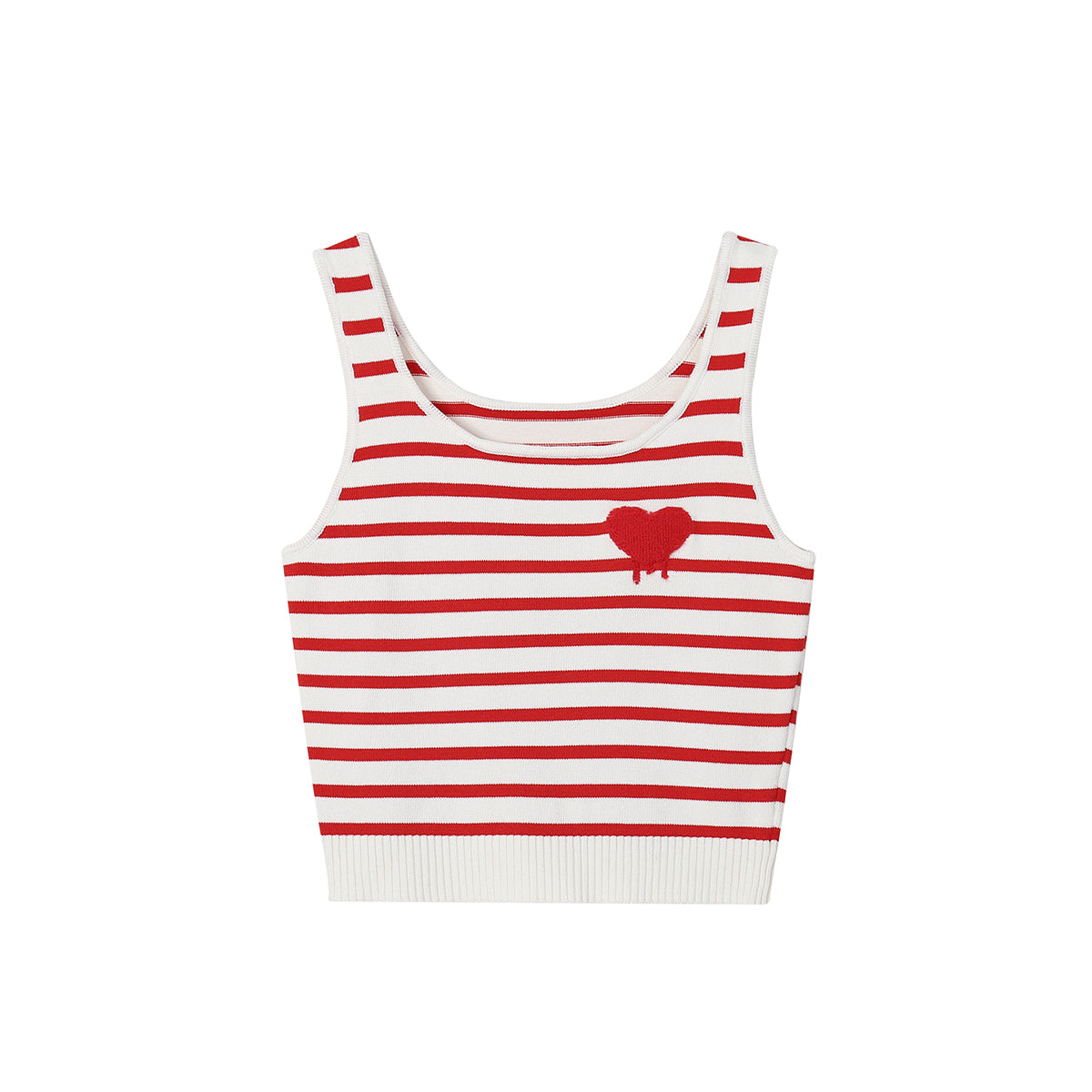 SomeSowe Dissolving Heart Striped Knit Tank Top