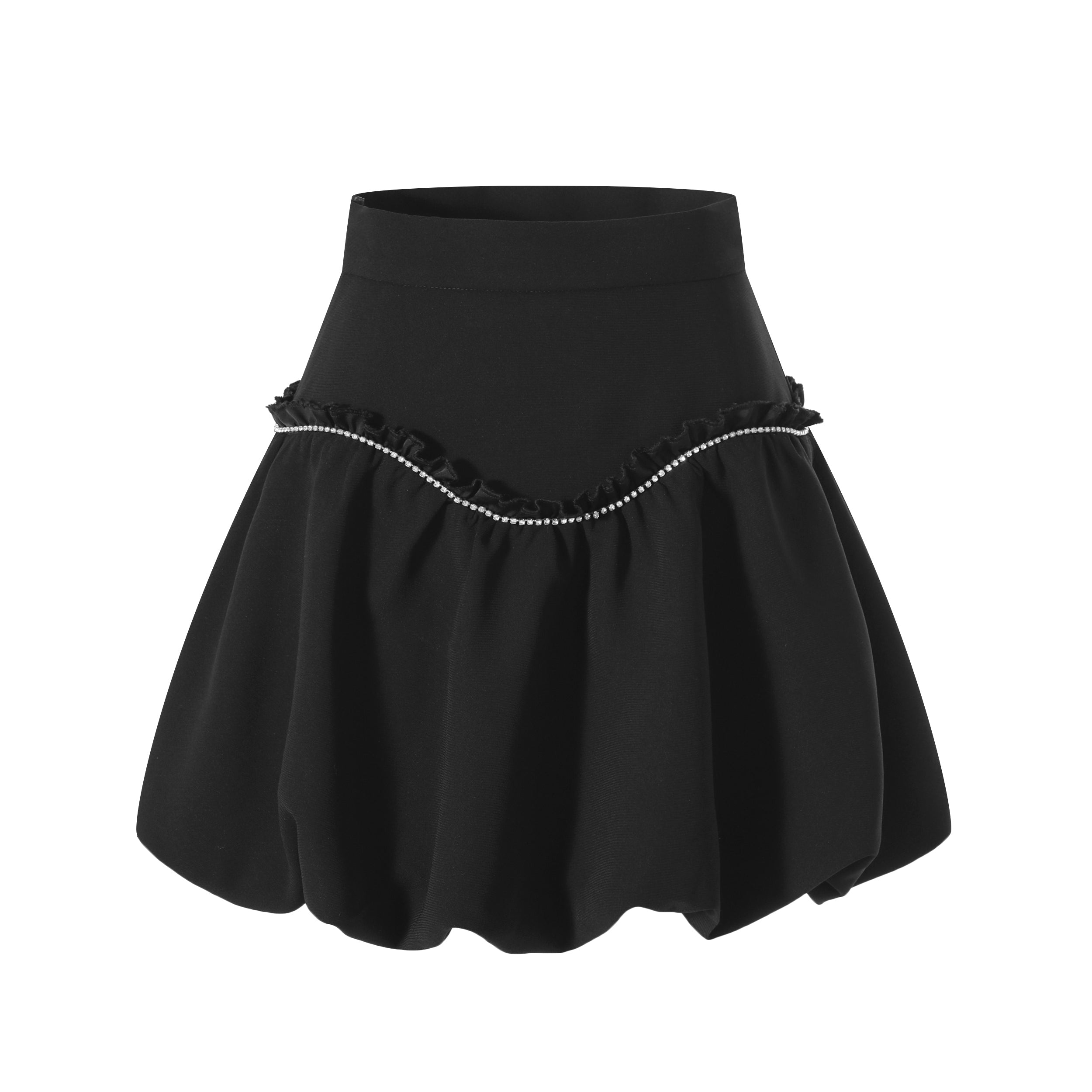 MacyMccoy Rhinestone Line Bubble Skirt Black
