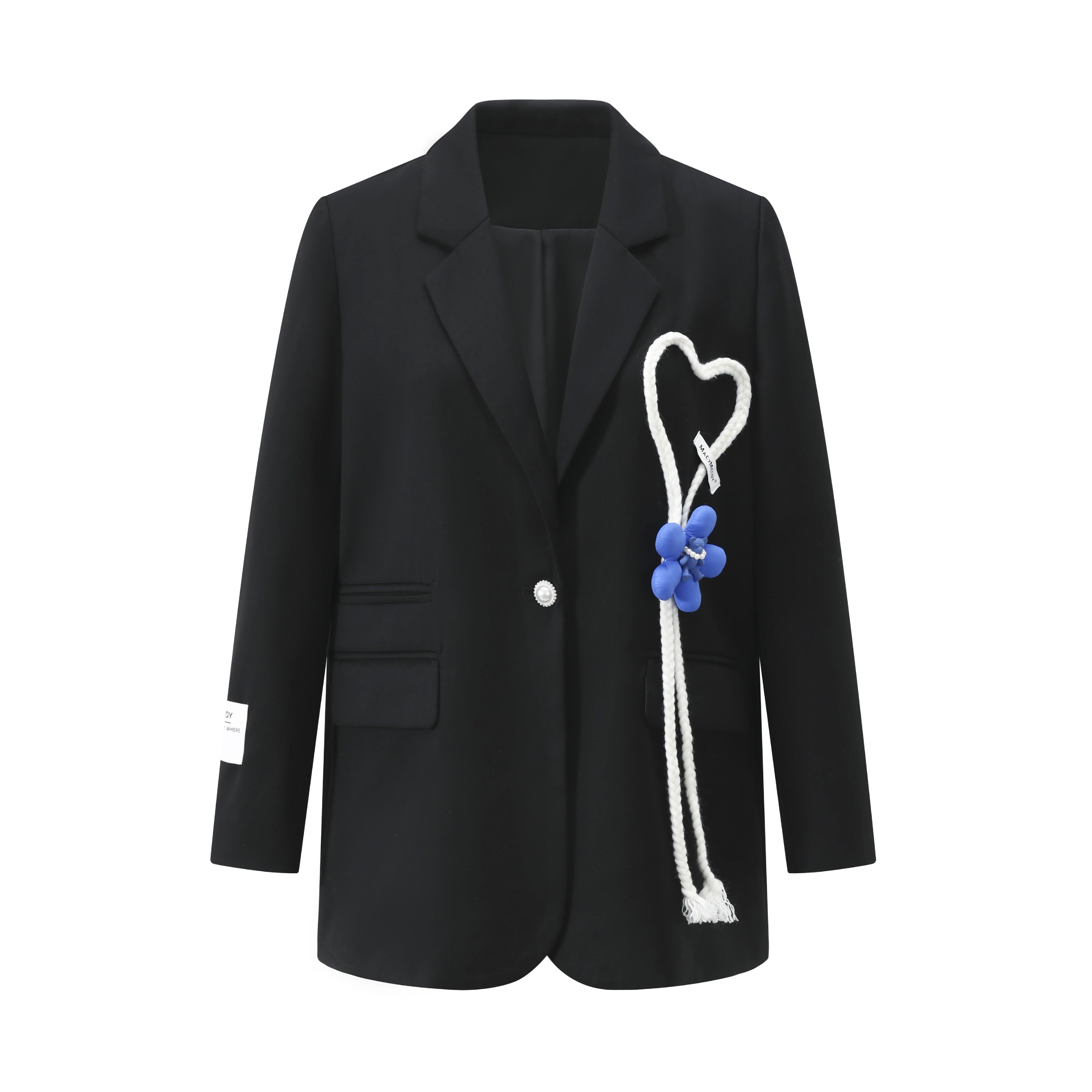 MacyMccoy Drawstring Heart Patch Blazer