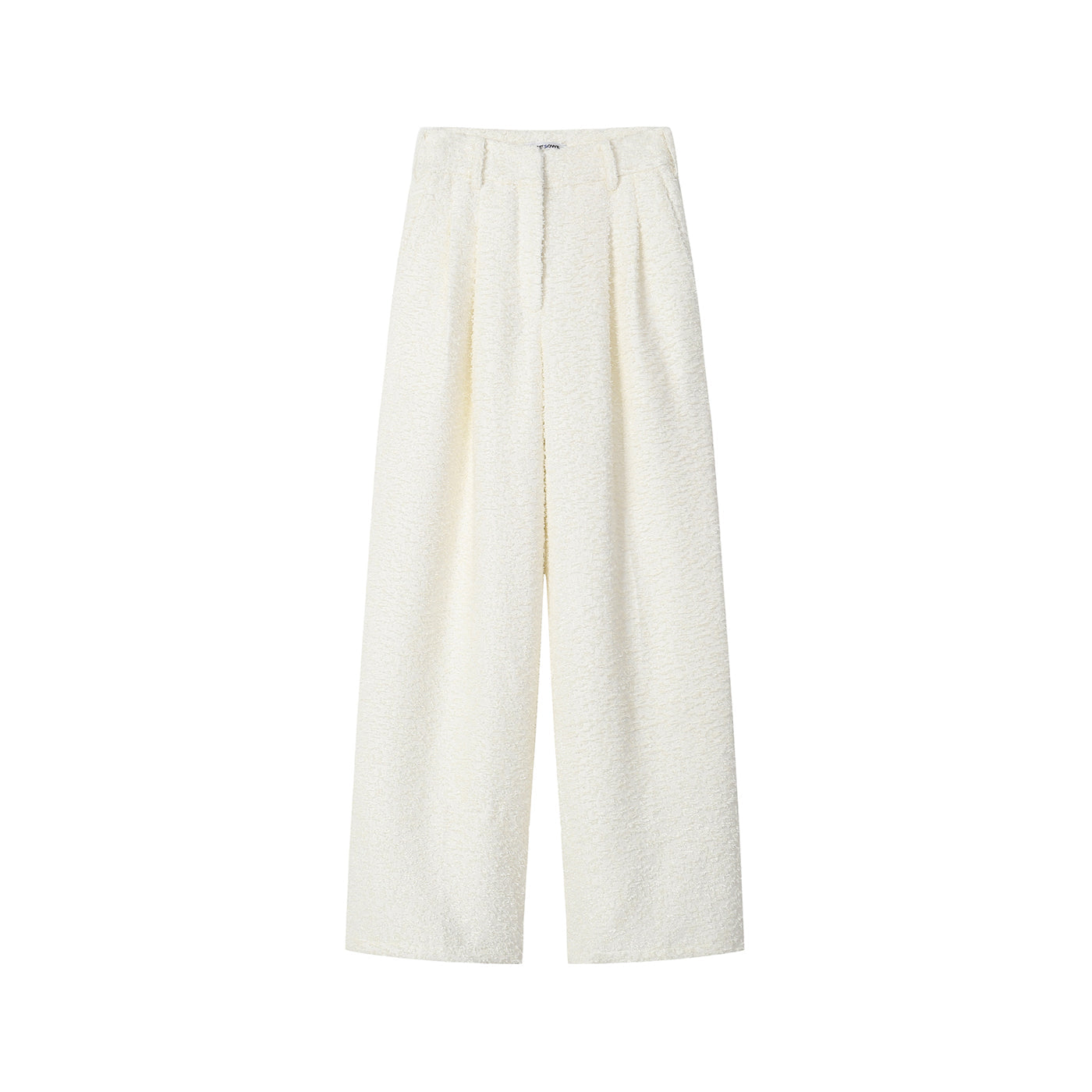 SomeSowe Feather-Fringed Wide-Leg Pants White