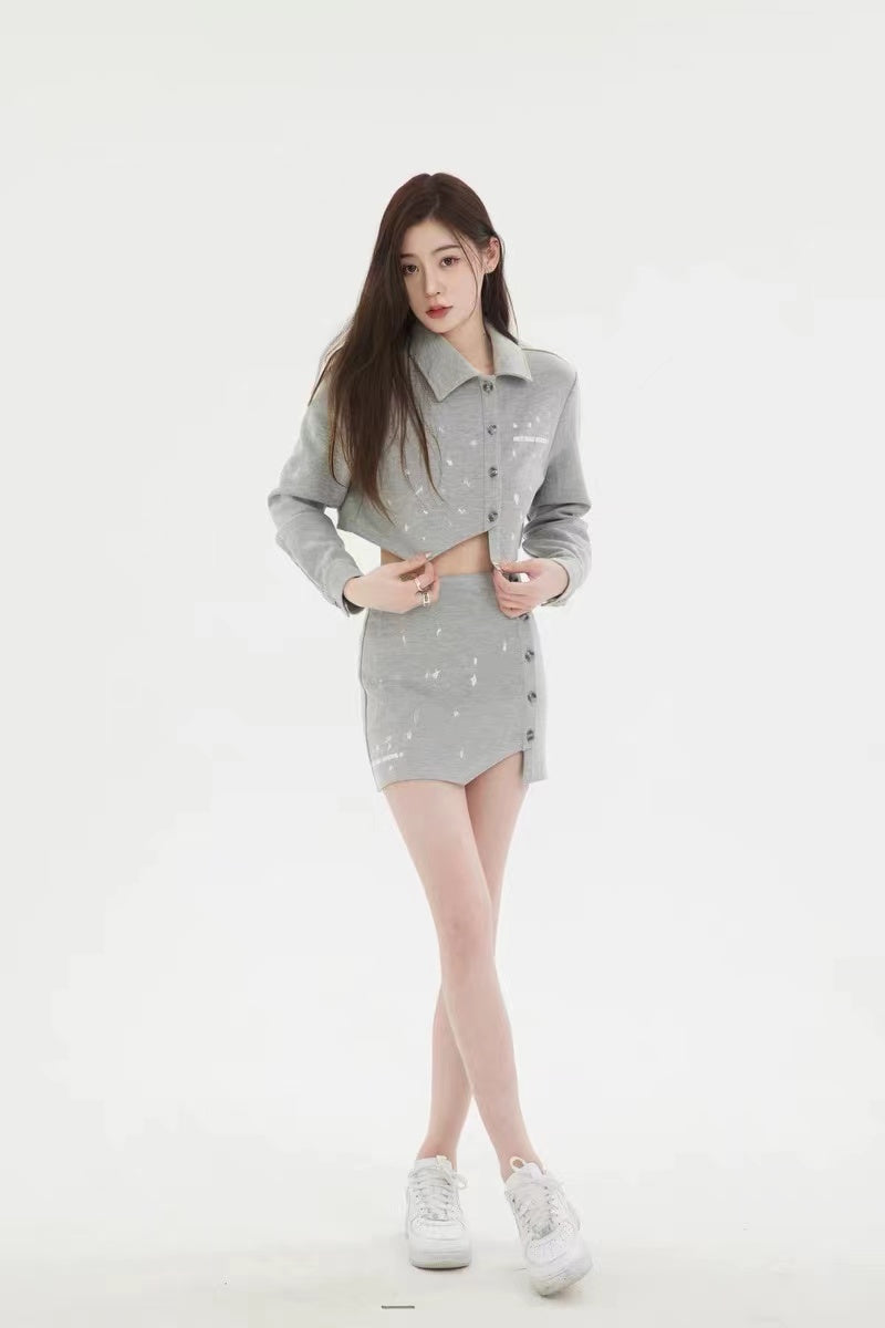 Anti Being General Gray Button skirt