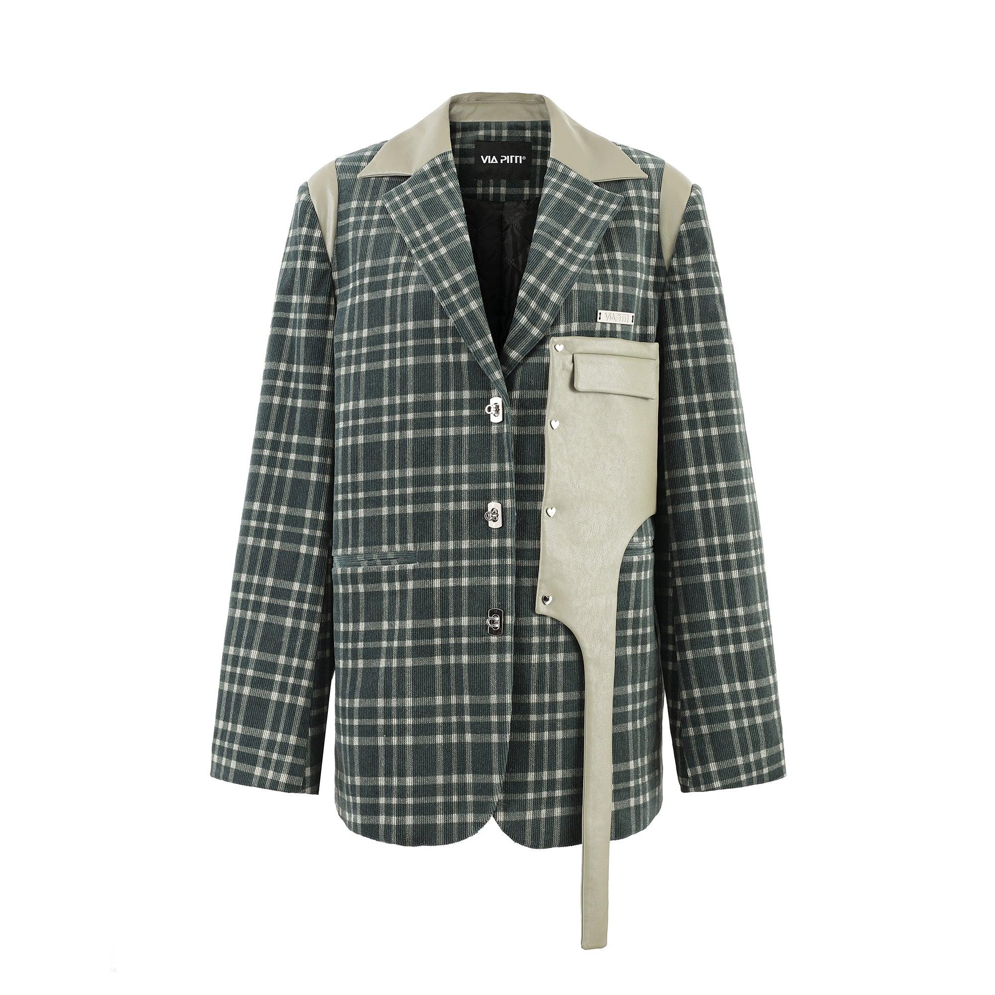 Via Pitti Checkerboard Quilted Jacket Green