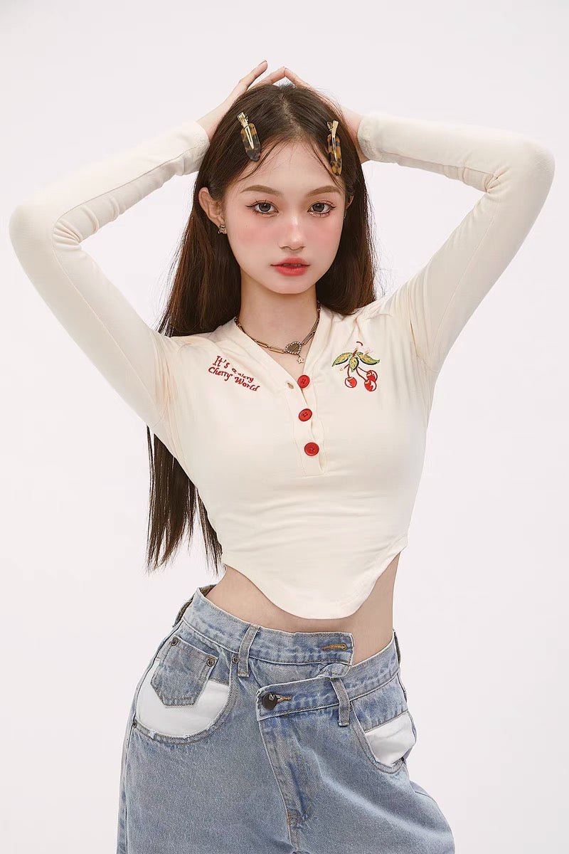 Girly Fancy Club cherry short T-shirt