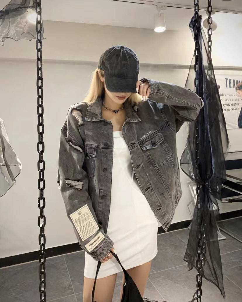 Ardencode Ripped Denim Jacket