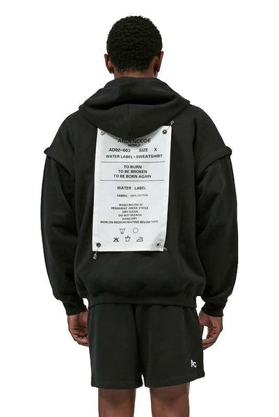 Ardencode World Black Patched Jacket with Removable Sleeves
