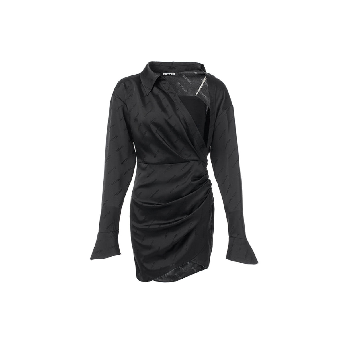 Cottia Jacquard Chain Tube Dress Black