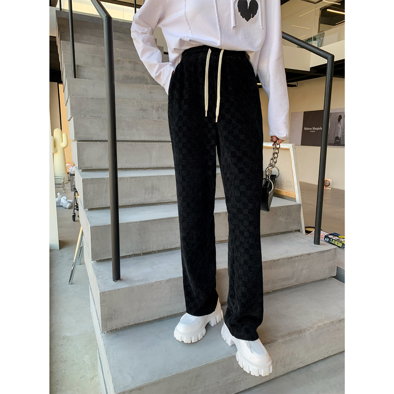 MacyMccoy Checkboard Oversize Pants