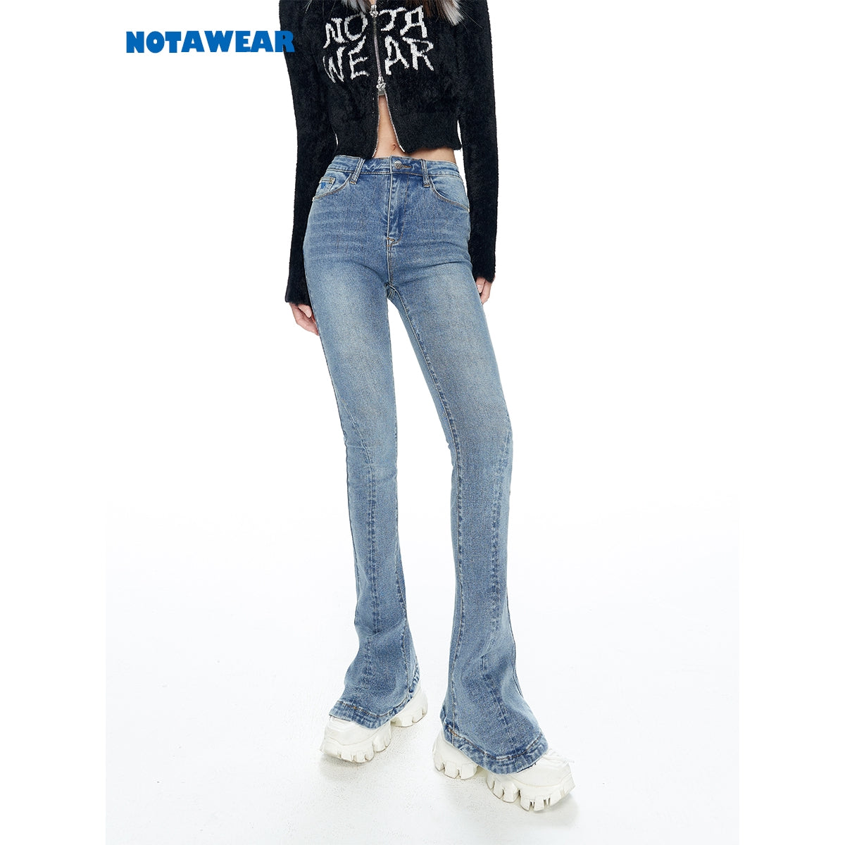 NotAwear Skinny Boot Cut Denim Jeans Blue