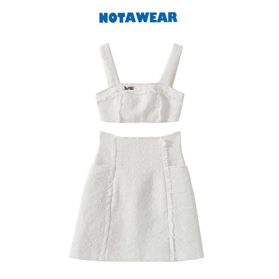 NotAwear Tweed Vest Skirt Set White