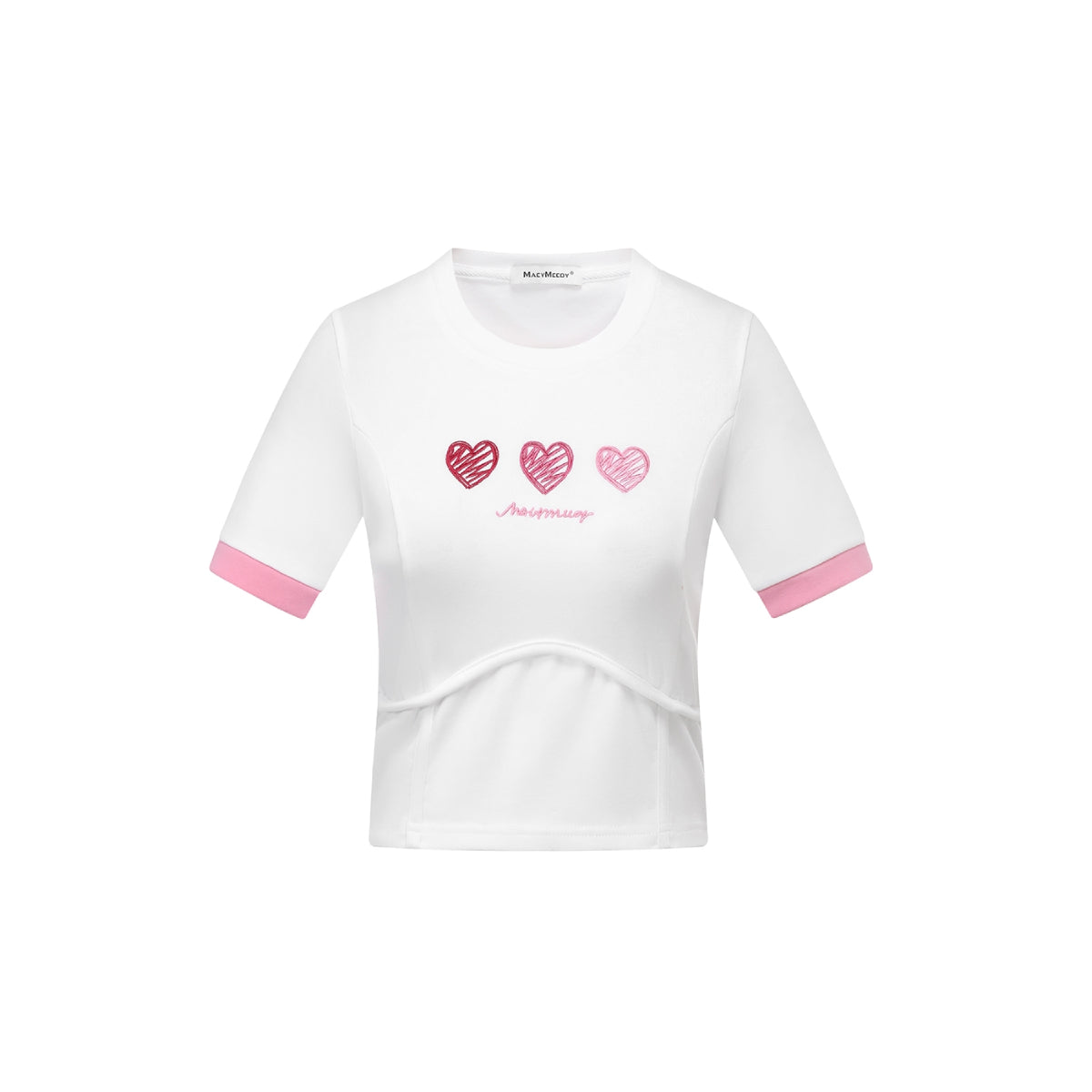 MacyMccoy Color Blocked Painting Heart Tee